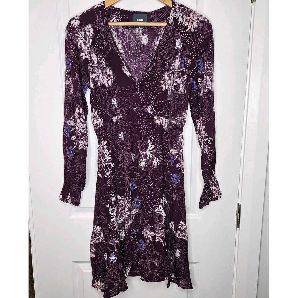 Maeve Anthropologie Monaco Floeal Dress Longsleeve Mini Boho Size Medium
